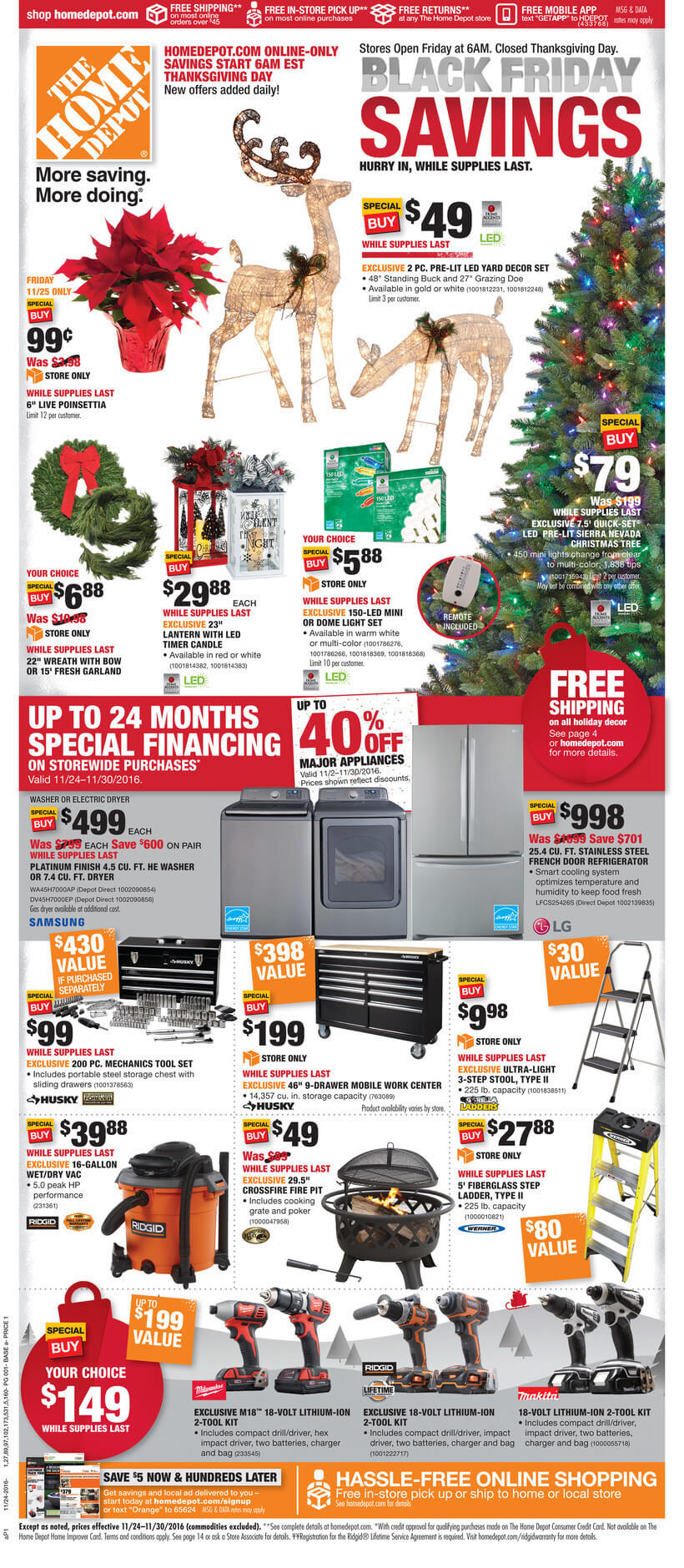 Home Depot Black Friday 2016 Ad - Page 1